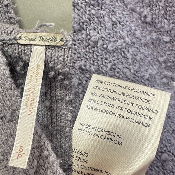 Free People Found My Friend Hoodie in Storm-lavender size Small Cropped Slouchy - Picture 4 of 15